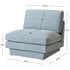 Linen Blend Down Feather Upholstered Accent Chair – Blue Modern Armless Slipper Chair | Soft Linen Blend Lounge Chair with Removable Cushions | Kinwell Furniture | Oversized Accent Chair