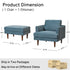Upholstered Armchair – Blue Square Arm Accent Chair | Performance Fabric Armchair | Kinwell Furniture | Scandinavian, Timeless Design