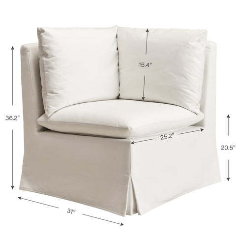 Nelly Performance Corner Banquette Chair - White Modern Corner Banquette Chair | Corner Banquette Seating | Kinwell Furniture | Modular Dining Banquette