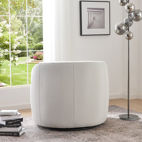 Ashlie Velvet Swivel Barrel Chair - Modern Swivel Chair | Swivel Accent Chairs | Kinwell Furniture | Swivel Armchairs