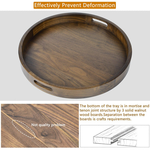 Round Black Walnut Serving Tray - Kinwell Furniture