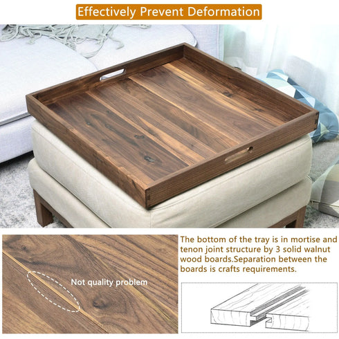 Square Black Walnut Serving Tray - Kinwell Furniture