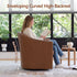 Lawton Faux Leather Tufted Swivel Barrel Chair