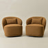Laura Bouclé Swivel Barrel Chair - Brown Modern Swivel Chair | Swivel Accent Chairs | Kinwell Furniture | Swivel Armchairs