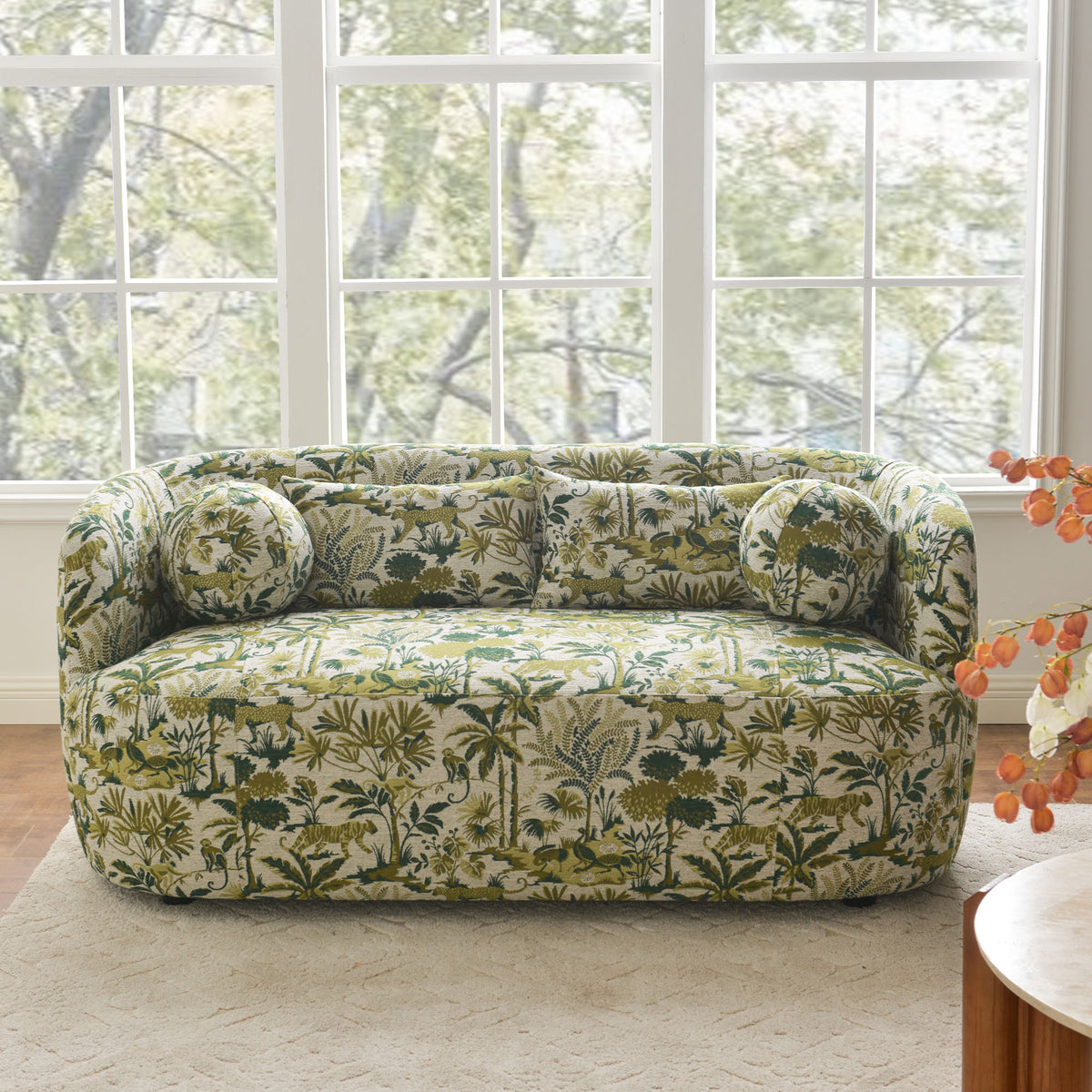 Kinwell Exclusive | Ashlie Embroidered Fabric Loveseat – Kinwell