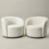 Everitte Bouclé Swivel Barrel Chair - Cream Modern Swivel Chair | Swivel Accent Chairs | Kinwell Furniture | Swivel Armchairs