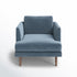 Upholstered Armchair – Blue Square Arm Accent Chair | Performance Fabric Armchair | Kinwell Furniture | Scandinavian, Timeless Design