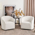 Susie Bouclé Swivel Barrel Chair - White Modern Swivel Chair | Swivel Accent Chairs | Kinwell Furniture | Swivel Armchairs