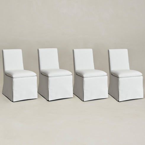 Diane Slipcover Performance Dining Chair with Casters - Upholstered Dining Chair | Modern Dining Chairs | Kinwell Furniture | Performance Fabric Dining Chairs