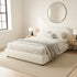 Harriet Boucle Platform Bed with Wood Legs