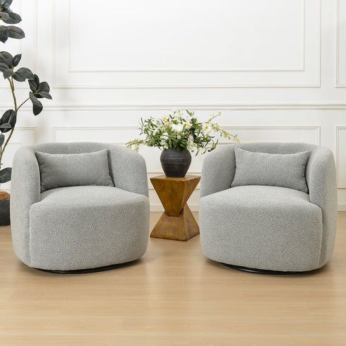 Ashlie Bouclé Swivel Barrel Chair