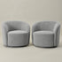 Everitte Bouclé Swivel Barrel Chair - Mid Century Modern Swivel Chair | Waiting Room Swivel Chairs| Kinwell Furniture | Designer Swivel Chairs
