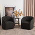 Susie Bouclé Swivel Barrel Chair - Dark Gray Modern Swivel Chair | Swivel Accent Chairs | Kinwell Furniture | Swivel Armchairs