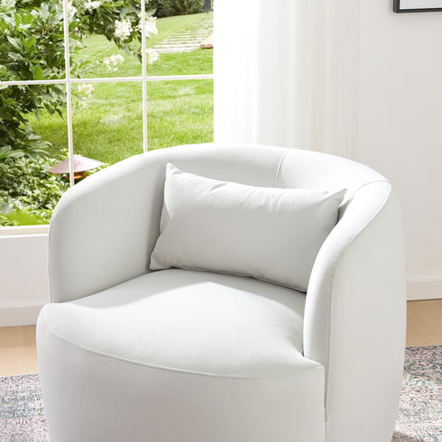 Ashlie Velvet Swivel Barrel Chair - Modern Swivel Chair | Swivel Accent Chairs | Kinwell Furniture | Swivel Armchairs