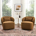 Laura Bouclé Swivel Barrel Chair - Brown Modern Swivel Chair | Swivel Accent Chairs | Kinwell Furniture | Swivel Armchairs