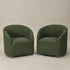Susie Bouclé Swivel Barrel Chair - Green Accent Swivel Chair | Swivel Chairs for Living Rooms | Kinwell Furniture | Top Swivel Chairs