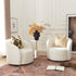Everitte Bouclé Swivel Barrel Chair - Cream Modern Swivel Chair | Swivel Accent Chairs | Kinwell Furniture | Swivel Armchairs
