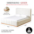 Agnes Linen Platform Bed - Beige / Gray Upholstered Bed | Queen & King Platform Beds | Kinwell Furniture | Modern Linen Bed Frames