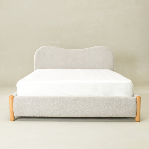 Dorothy Bed Frame with Headboard-Grey Modern Bed Frame | Platform Beds | Kinwell Furniture | Bedroom Bed Headboard