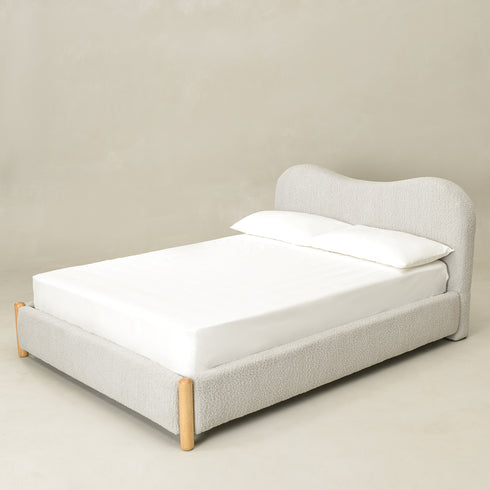 Dorothy Bed Frame with Headboard-Grey Modern Bed Frame | Platform Beds | Kinwell Furniture | Bedroom Bed Headboard