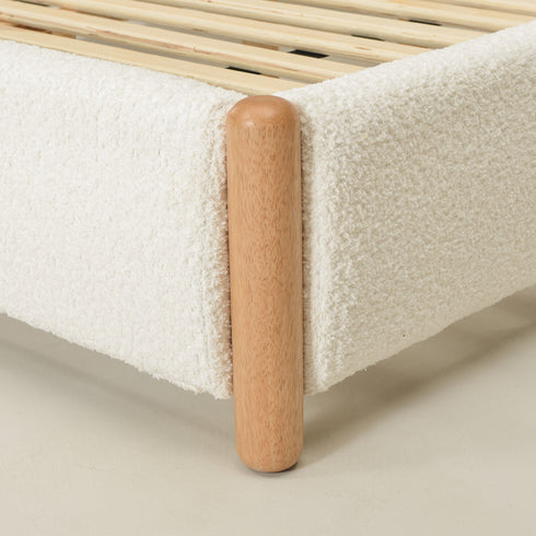 Dorothy Bed Frame with Headboard-White Modern Bed Frame | Platform Beds | Kinwell Furniture | Bedroom Bed Headboard