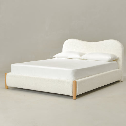 Dorothy Bed Frame with Headboard-White Modern Bed Frame | Platform Beds | Kinwell Furniture | Bedroom Bed Headboard