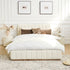 Agnes Bouclé Bed Frame with Headboard-White Modern Bed Frame | Platform Beds | Kinwell Furniture | Bedroom Bed Headboard