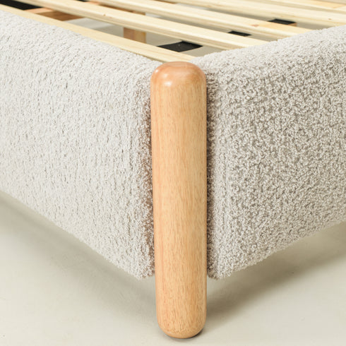 Dorothy Bed Frame with Headboard-Grey Modern Bed Frame | Platform Beds | Kinwell Furniture | Bedroom Bed Headboard