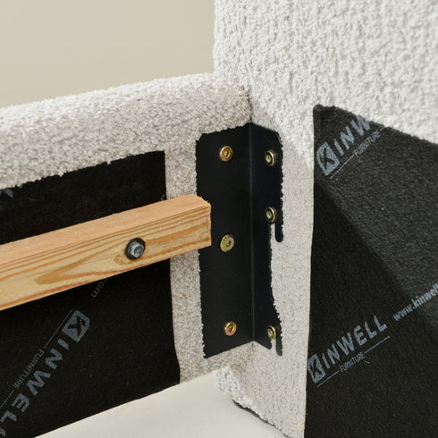 Dorothy Bed Frame with Headboard-Grey Modern Bed Frame | Platform Beds | Kinwell Furniture | Bedroom Bed Headboard