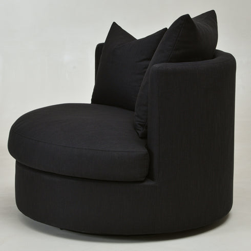 Kurt Down Swivel Barrel Chair - Modern Swivel Chair | Swivel Accent Chairs | Kinwell Furniture | Swivel Armchairs