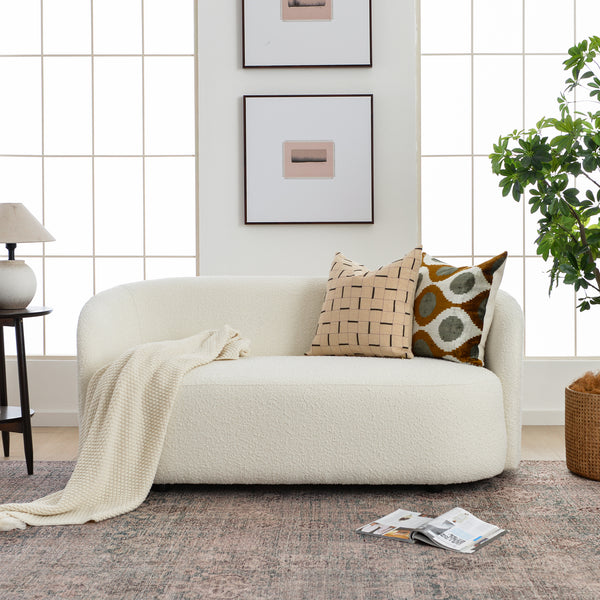 Everitte Bouclé Loveseat Sofa | Fabric Loveseat Couch | Kinwell Furniture | Modern Loveseats & Comfortable Loveseat Sofa Couches