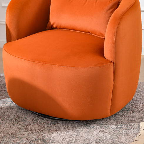Ashlie Velvet Swivel Barrel Chair - Modern Swivel Chair | Swivel Accent Chairs | Kinwell Furniture | Swivel Armchairs