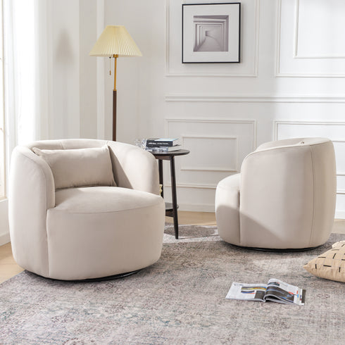 Ashlie Velvet Swivel Barrel Chair - Modern Swivel Chair | Swivel Accent Chairs | Kinwell Furniture | Swivel Armchairs