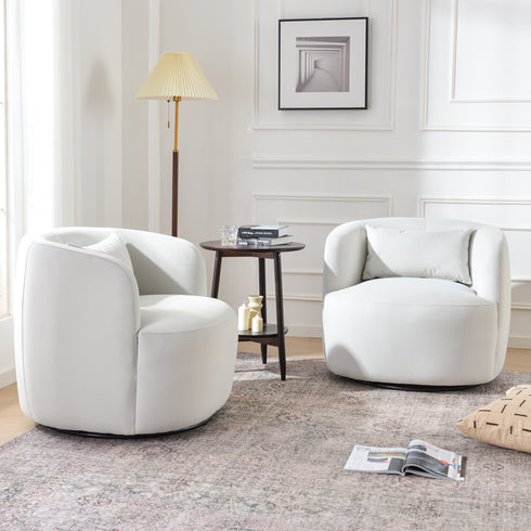 Ashlie Velvet Swivel Barrel Chair - Modern Swivel Chair | Swivel Accent Chairs | Kinwell Furniture | Swivel Armchairs