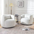 Ashlie Velvet Swivel Barrel Chair - Off White Modern Swivel Chair | Swivel Accent Chairs | Kinwell Furniture | Swivel Armchairs