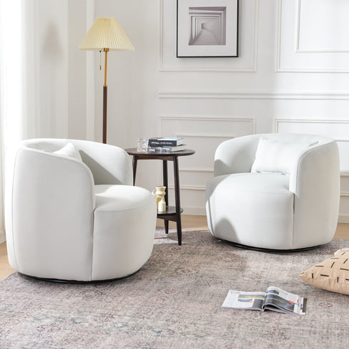 Ashlie Velvet Swivel Barrel Chair - Modern Swivel Chair | Swivel Accent Chairs | Kinwell Furniture | Swivel Armchairs