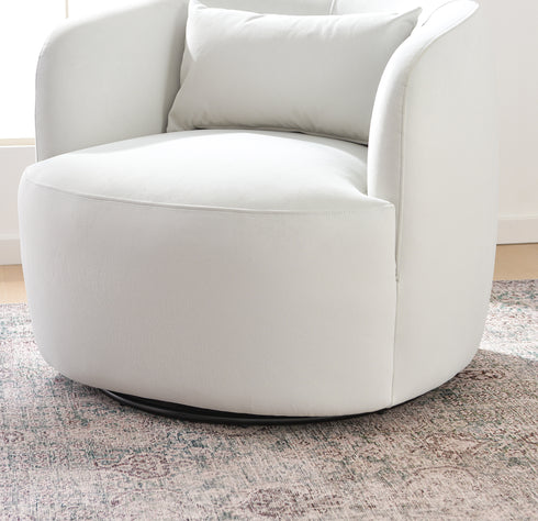 Ashlie Velvet Swivel Barrel Chair - Modern Swivel Chair | Swivel Accent Chairs | Kinwell Furniture | Swivel Armchairs