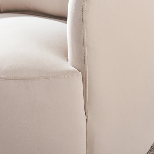 Ashlie Velvet Swivel Barrel Chair - Swivel Spinning Chair | Chairs That Spin | Kinwell Furniture | Comfortable Swivel Chairs