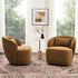 Laura Bouclé Swivel Barrel Chair - Brown Modern Swivel Chair | Swivel Accent Chairs | Kinwell Furniture | Swivel Armchairs