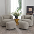 Ashlie Bouclé Swivel Barrel Chair - Taupe Modern Swivel Chair | Swivel Accent Chairs | Kinwell Furniture | Swivel Armchairs