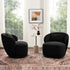 Laura Bouclé Swivel Barrel Chair - Black Swivel Accent Chair | Living Room Swivel Chairs | Kinwell Furniture | Best Swivel Chairs