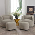 Ashlie Bouclé Swivel Barrel Chair - Taupe Modern Swivel Chair | Swivel Accent Chairs | Kinwell Furniture | Swivel Armchairs