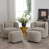 Ashlie Bouclé Swivel Barrel Chair - Taupe Modern Swivel Chair | Swivel Accent Chairs | Kinwell Furniture | Swivel Armchairs