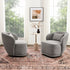 Laura Bouclé Swivel Barrel Chair - Gray Modern Swivel Chair | Swivel Accent Chairs | Kinwell Furniture | Swivel Armchairs