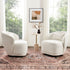 Laura Bouclé Swivel Barrel Chair - Cream Modern Swivel Chair | Swivel Accent Chairs | Kinwell Furniture | Swivel Armchairs