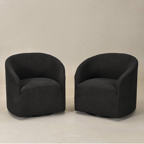 Susie Bouclé Swivel Barrel Chair - Green Accent Swivel Chair | Swivel Chairs for Living Rooms | Kinwell Furniture | Top Swivel Chairs