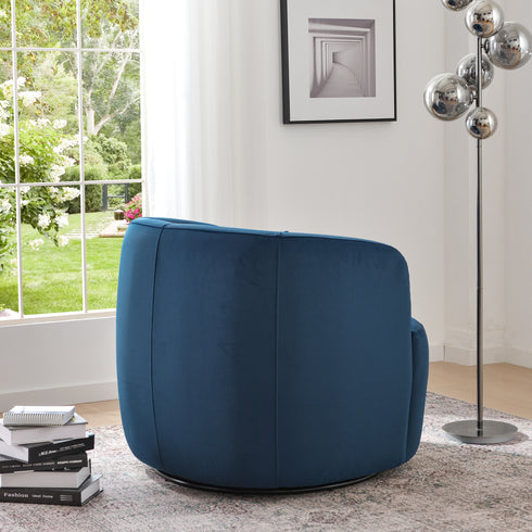 Ashlie Velvet Swivel Barrel Chair - Modern Swivel Chair | Swivel Accent Chairs | Kinwell Furniture | Swivel Armchairs