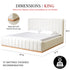 Agnes Linen Platform Bed - Beige / Gray Upholstered Bed | Queen & King Platform Beds | Kinwell Furniture | Modern Linen Bed Frames