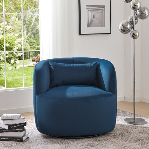 Ashlie Velvet Swivel Barrel Chair - Modern Swivel Chair | Swivel Accent Chairs | Kinwell Furniture | Swivel Armchairs