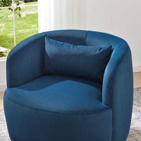 Ashlie Velvet Swivel Barrel Chair - Modern Swivel Chair | Swivel Accent Chairs | Kinwell Furniture | Swivel Armchairs